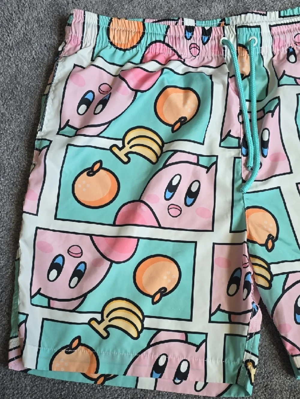 Kirby Graphic Swim Shorts in Mint & Pink